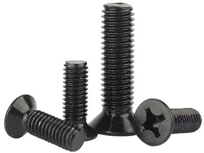 ORANXIN M6 x 35mm 10 Pcs Korsa Platt huvud Bultar Rostfritt stål 304 Svart Zink Försänkta bultar Maskin skruvar Metrisk Fästanordningar