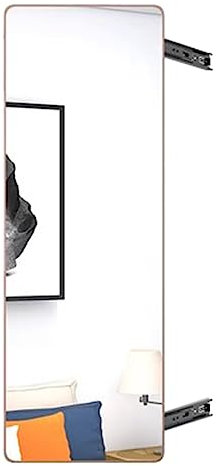 Générique Miroir sur Pied autoportant, Miroir de Garde-Robe Coulissant Invisible, Miroir intégré, Pliable, pivotant et Coulissant, Miroir intégral avec Rails coulissants