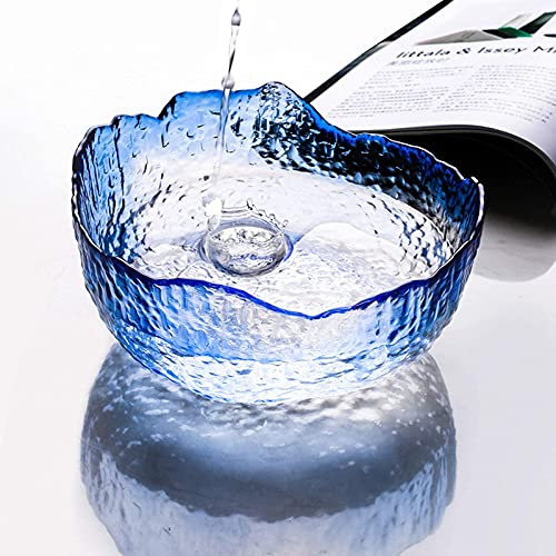 Msuiiixcccc Clear Glass Fruit Salad Bowl Nordic Creative Fruit Bowl for Home Large Salad Plate for Pasta Fruit Dessert Salad 8 inch