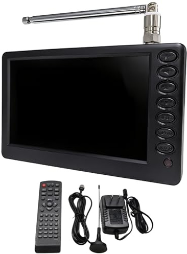 Bosreroy Tv Portable 5 Inch (12.7 Cm) and Rechargeable, Digital Atsc Tuner with, Home Use and Car for Design Compact, Remote Includes, Antennas Dual, and Power Adapter