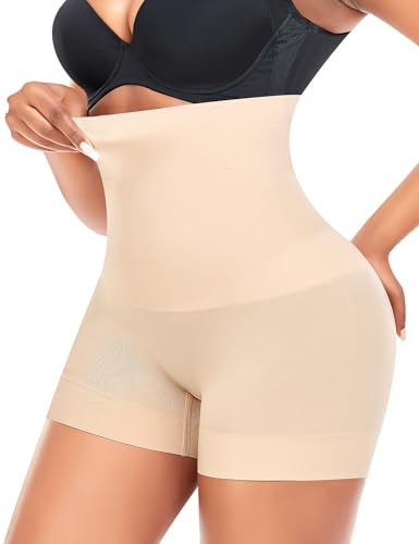 YARRCO Braga Faja Reductora Mujer Invisible Faja Pantalon Adelgazante Vientre Plano Braguitas Moldeadoras Shapewear Control de Abdomen Sin Costuras (Beige-Slim,S)