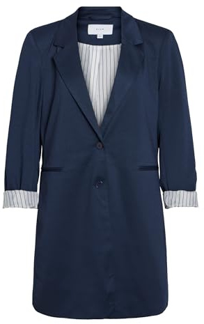Vila Blazer VISAGA pour femme en jersey long, Blazer bleu marine., M