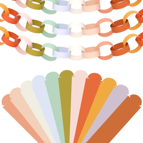 Bouiexye 660 Pieces Paper Chain Strips Approx 1 x 6 Inch for Crafting Birthday Wedding Festival Theme Party Decor (Pastel Colors)