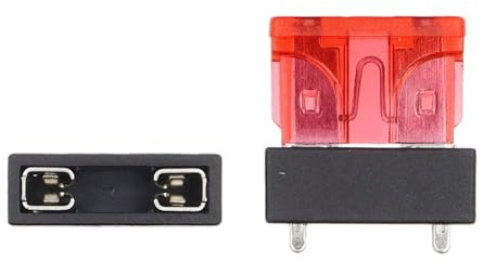 Minisäkringshållare för 250 V platta säkringar för bilar, 4-poliga, plastklämma, för kretskort, 5 A, 7,5 A, 10 A, 5 stycken (medium, 5 A)