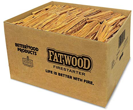 Better Wood Products 1 Pack Fatwood Fire Starter Sticks, Fireplace & Campfires, 25 Lbs