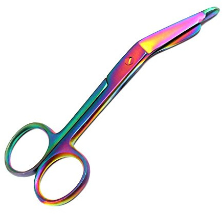 LAJA IMPORTS LISTER BANDAGE SCISSORS 4.5 MULTI COLOR RAINBOW STAINLESS STEEL