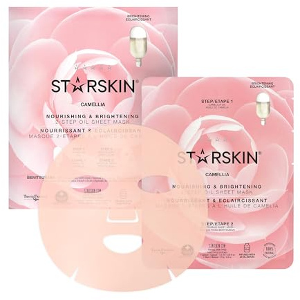 STARSKIN Camellia Oil 2-Step Face Mask 25g - Maschera Viso per Tutti i Tipi di Pelle, Nutriente ed Idratante con Niacinamide ed Estratto di Peonia, K-Beauty