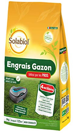 Solabiol SOGAZYPRO5 Engrais Gazon Professionnel 1 X 5 Kg | Gazon Dense et Croissance controlée