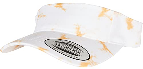 Flexfit Unisex Batik Dye Curved Visor Cap Baseballkappe, orange/White, one Size