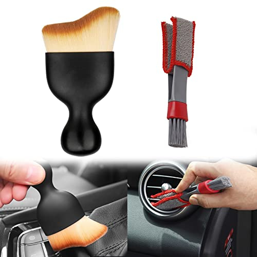 Auto Detailing Bürsten, 2pcs Detailing Pinsel Auto Sauber Machen Innenraum Auto Pinsel Reinigung Innenraum Autoreinigung Innen Auto Reinigung Pinsel Set Zum Reinigen Des Armaturensitzes (A)