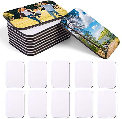 OOTSR 10 Piezas Imanes de Nevera de Sublimación en Blanco, 7,5x5cm Imán Rectángulo en 3:2 para Refrigerador Pizarra Oficina Calendario Cocina Hogar Decoración de Pared