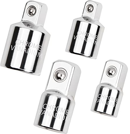 Vesaneae 4-tlg Adapter-Satz, Stecknuss Adapter Stecknuss-Adapter für Ratschen 1/4 auf 3/8, 3/8 auf 1/4, 3/8 auf 1/2, 1/2 auf 3/8, Stecknussadapter Set für Knarren, Nuss, Steckschlüsseln, CR-V