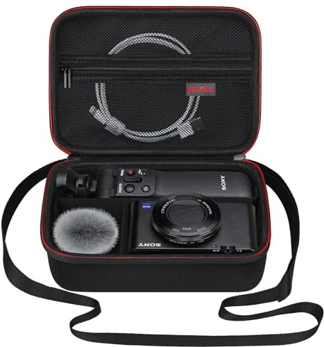 Elonbo Maleta de la cámara Digital vlog Sony zv - 1 / zv - 1F / zv - 1 II, Agarre Bluetooth para el Almacenamiento de Viajes de la Cámara 4k de vlogging Youtube Live Video Streaming, Negro