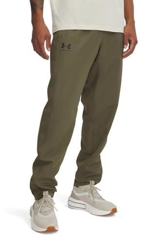 Under Armour Men's Rival Woven Windbreaker Pant, Weather-Resistant Tracksuit Bottoms, Lightweight and Comfortable Men's Joggers,Marine OD Green/Marine OD Green/Black,XXL