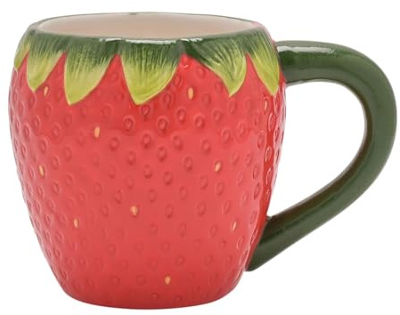 Widdop Cottage Garden Ceramic Strawberry Themed Dinnerware - Strawberry Mug - Summer Crockery Bright Quirky Tableware - Lovely Gift Idea Picnic Outdoor Eating