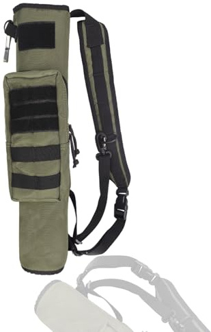 KRATARC Archery Lightweight Back Arrow Quiver Dual Use Foldable Compact Hip Arrows Bag with Molle System Pocket Hanged for Target Shooting Hunting (Ranger Green)