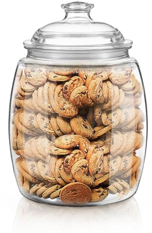 HOFURME Large Cookie Jars with Lids Airtight, Clear Cookie Jar for Kitchen Counter Decorative - 135oz Acrylic Candy Jar with Silicone Seal, 6.49'' x 9.44''