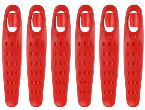 sourcing map 6pcs Bicycle Tire Levers Ultra-Strong & Lightweight POM Tire Removal Tool Non-Slip Grip for Road Mountain Gravel Bikes, Red