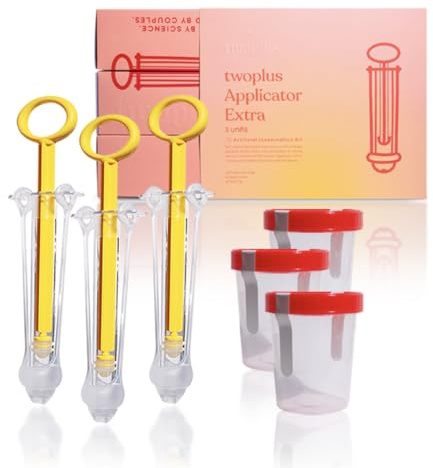 twoplus Fertility Premium At-Home Self-Insemination Kit for Families and Women Above 30 Who Choose Not to Conceive Through Sex, Use During Ovulation | 3 Applicators + 3 Collection Cups + 3 Soft Tips