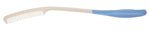 iplusmile Peine para Personas con Discapacidad Mango Curvado Antistático Duradero Cómodo para Ancianos y Doméstico Azul y Blanco