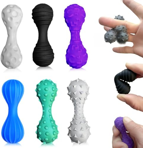 Echehi Jouet Sensoriel Anti Stress pour Adultes et Enfants, Lot de 6 avec Textures Uniques, Fidget Toys pour Anxiété, Jouet de Concentration Silencieux pour TDAH, Autisme. Bleu