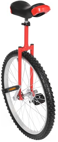 Gdetnysty Monocycle pour adulte 24 pouces Unicycle avec selle ergonomique réglable Vélo d'entraînement Balance Fitness Cadre en acier jante en aluminium Charge maximale 70 kg Hauteur réglable 91-102