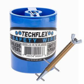 Clamptite 3/4 Plated Steel/Alumabronze Wire Clamping Tool with Wingnut and 220 ft 1lb. Can of .041 Safety Wire