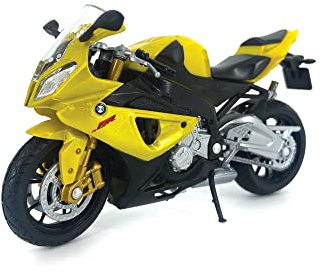 Welly Die Cast Motorcycle Yellow Compatible with S1000RR, 1:18 Scale
