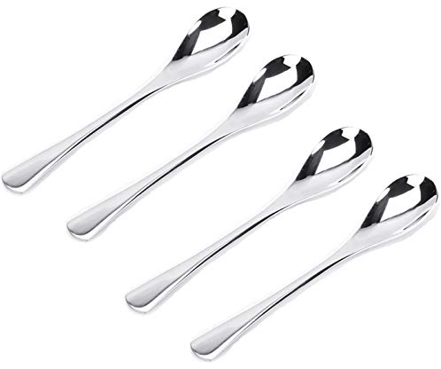 VANRA 4 pezzi cucchiaini da caffè cucchiaini da tè in acciaio inossidabile 18/10 cucchiaini da dessert per antipasti da caffè cucchiai da portata cucchiaini da tè posate in argento 12,5 cm