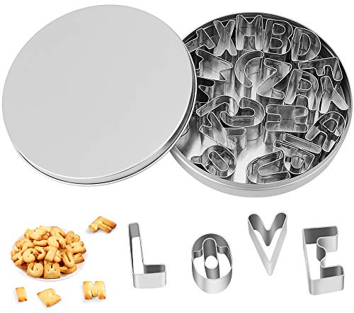 Stampino per biscotti, alfabeti lettere fondente biscotto stampo fai da te in plastica simbolo cottura stampo in acciaio inox alfabeto biscotto cucina gadget accessori set