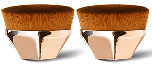 Endoto® 2 Stück Foundation Pinsel Make up Pinsel Kabuki Flat Top Gesicht Blush Foundation Wonder Brush zum Mischen von Flüssigkeit, Creme, Concealer (Rose+Rose)