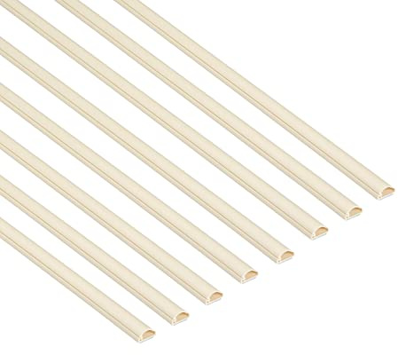 D-Line Micro+ Canal Portacables de 8 Metros, Cubierta de Cable Autoadhesiva, Solución de Gestión de Cables, 20mm (Ancho) x 10mm (Alto), 8 Piezas de 1 Metro (Multipack de 8 metros), Beige (Magnolia)