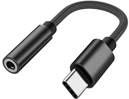 PADCR USB C Kopfhörer Adapter, USB-C zu 3,5mm Klinke Kopfhörer Audio Adapter, Universell Schwarz