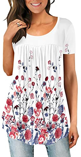 Magritta Womens Blouse Summer Short Sleeve Shirt Crew Neck Casual T-Shirt Tunic Tops…