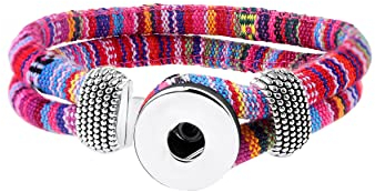 ANDANTE Armband für Chunks Click-Buttons mit Druckknopf-Verschluss (18-22 cm) - Handgefertigt - Mehrfarbig