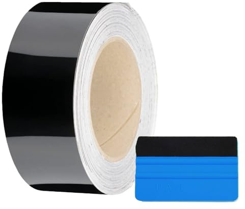 Upromax Black Gloss Vinyl Wrap Film Roll Kit Out Chrome Delete Wrap 2080 Series (Gloss Black, 2 Inches x 25 FT)
