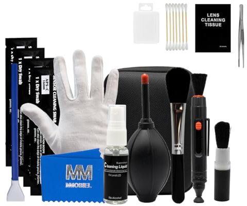 MMOBIEL Rengöringssats för kameralinser - 30 delar - Professionell rengöringssats för DSLR-kameror med APS-C-rengöringssvabbar - Sensorrengöringssatser - Inkl. Instruktionsmanual