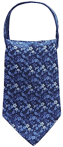 WANYING Herren Krawattenschal Ascotkrawatte Schal Cravat Ties Halstuch Classic Retro Schick für Gentleman - Geblümt Schwarz Blau
