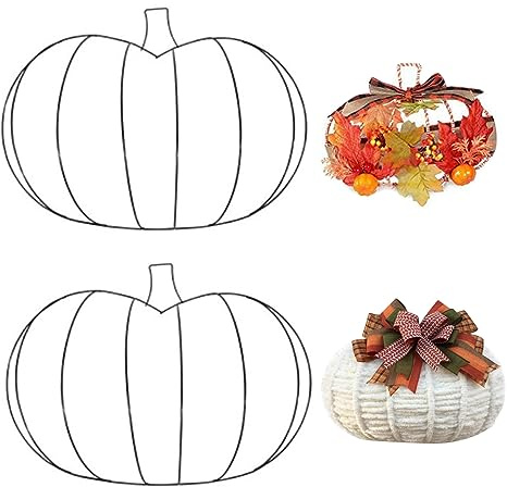 Forma di ghirlanda di zucca 2 pezzi in metallo filo di zucca giardino floreale cornice ghirlanda di metallo arte metallico decorazioni di in tutti i santi decorazioni