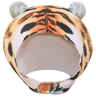 ISAKEN Plüsch Tiger Hut Lustiger Tiermütze Halloween Plüsch Tier Hut Foto Requisiten Kopfbedeckungen Geburtstag Weihnachten Karneval Cosplay Kostüm Partyhüte für Kinder Erwachsene