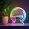 SUNJULY Atmosphärenlampe Mit Kabellosem Ladegerät, Neue Intelligente Lichtwecker Bluetooth Lautsprecher LED Tischlampe, Nachtlicht Lampe Nachttischlampe Musik Alarm Clock, AUX/TF-Karte (Weiß)
