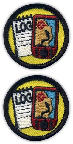 Set of Two - Patchion Geocaching Log and GPS Merit - Round 1.5 - Black Hook and Loop - Embroidered Patch/Badge/Emblem