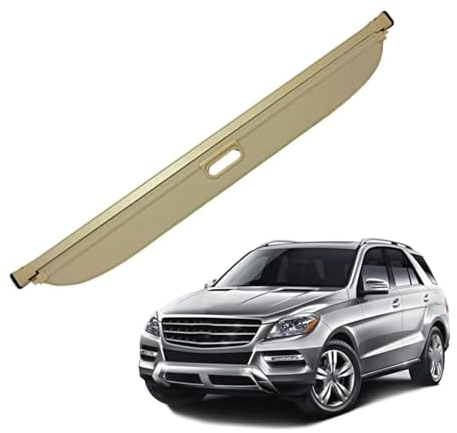 LVTFCO Auto Laderaumabdeckung Kofferraumabdeckung Rollo für Mercedes Benz ML W166 ML320 ML350 ML400 500 2012-2017, Ausziehbar Kofferraumabdeckung Schutz Privatsphäre Auto Laderaumabdeckung Zubehör