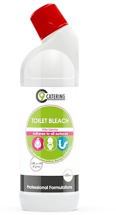 C9 Catering - Thick Toilet Bleach Cleaner 1 Litre - Extra Strong Bleach for Toilets, Drains & Bathroom Surfaces - Heavy-Duty Cleaning Agent for Professional & Hygiene Use