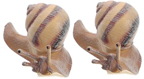 INOOMP 2pièces Figurine Escargot Réaliste Décoration Miniature pour Jardin Et Fête Jouet Éducatif pour Modèle Animal Simulé Ornement Mignon Et Léger