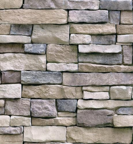 Wallbender Carta da Parati Autoadesiva Mattone Vintage Decorativo Sfondo Adesivo Vinile Rimovibile Impermeabil Finta Pietra Carta da Parati Decorativa Pellicola Adesiva per Cucina Muro