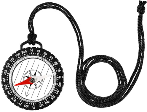 Gulfmew Brújula de Navegación con Cordón para Orientación y Senderismo, de Mapa de Bolsillo para Campamento, Aventura y Expedición