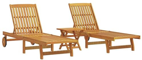 vidaXL Akazie Massiv Sonnenliege Gartenliege Relaxliege Gartenmöbel Holzliege