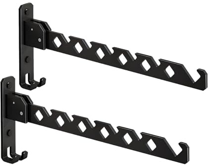 Jlnmmn 2 Stück Wand Kleiderständer, Kleiderhaken Klappbar, Klapphaken Aluminium, Kleiderlüfter Weiß 180°Drehbare (Schwarz)