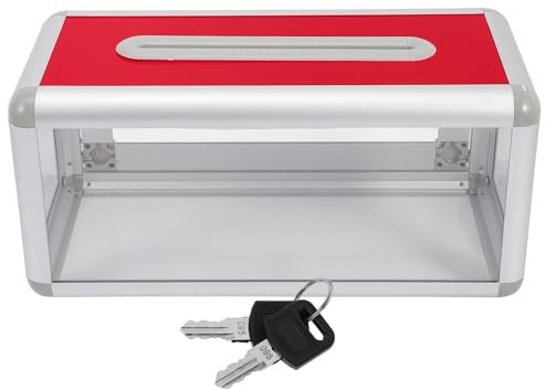 Healvian Étui à Cartes de Visite Multifonction avec Serrure Boîte de Rangement Transparente pour Bureau Porte-Cartes Pratique pour Conférences et Accueil Organiseur Compact Sécurisé